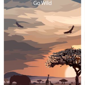 serengeti poster, african savannah wall art, tideaway