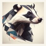 Minimalist geometric badger greeting card