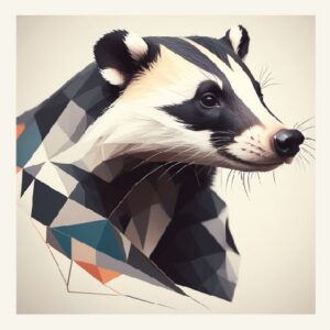 Minimalist geometric badger greeting card