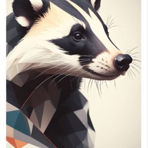 Minimalist geometric badger poster