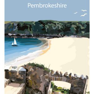Minimist Barafundle Bay Art Print