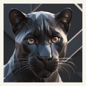 Minimalist geometric black panther greeting card