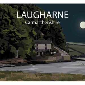 Minimalist Laugharne by Night art print