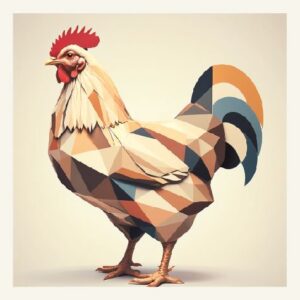 Minimalist geometric chicken greeting card