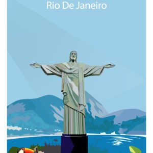 Minimalist geometric Christ the Redeemer Rio Brazil art print