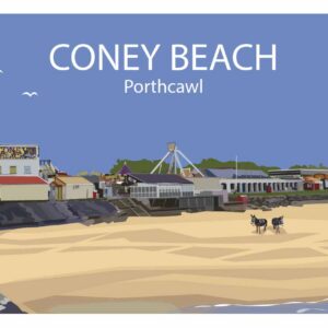 Minimalist Map of Porthcawl Coney Beach art print