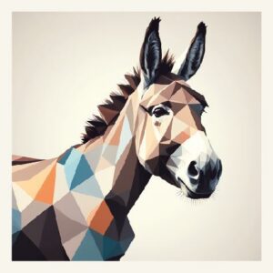 Minimalist geometric donkey greeting card