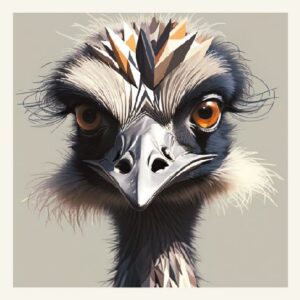 Minimalist geometric emu greeting card