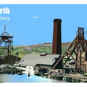 Minimalist geometric Garth Colliery art print
