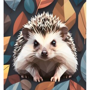 Minimalist geometric hedgehog poster