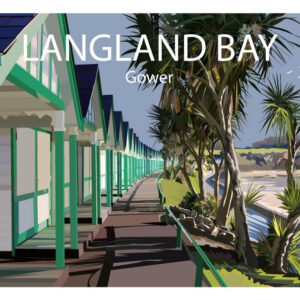 Minimalist geometric Langland Bay art print