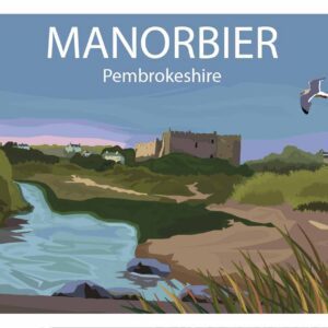 Minimalist Manorbier art print