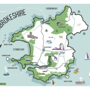 Minimalist Map of Pembrokeshire art print