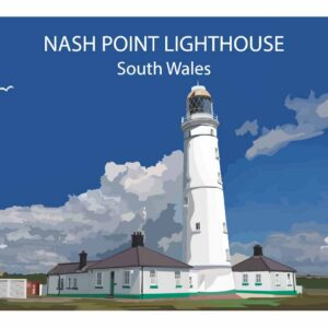 Minimalist Map of Nash Lighthouse art print