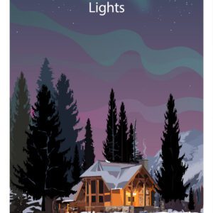 Minimalist geometric Northern Lights art print