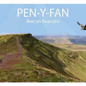 Minimalist geometric pen y fan art print
