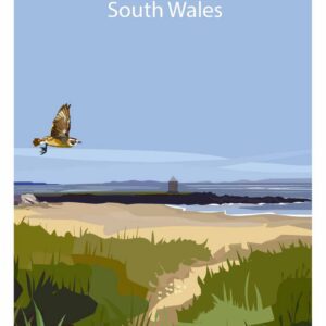 Minimalist Porthcawl Sandy Bay print