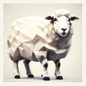 Minimalist geometric sheep greeting card