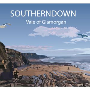 Minimalist geometric Southerndown art print
