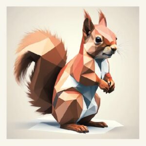 Minimalist geometric red squirrel greeting card