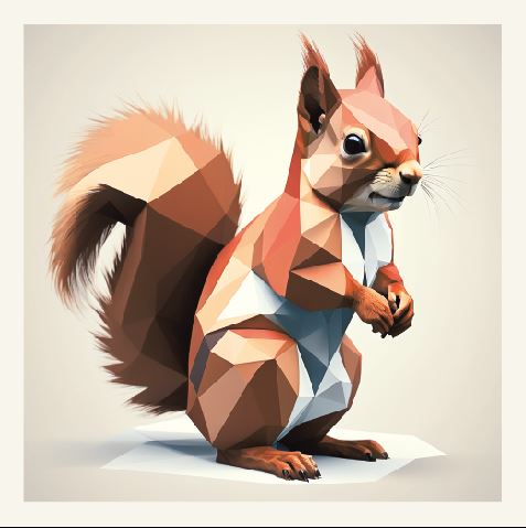 Minimalist geometric Red Squirrel greeting card