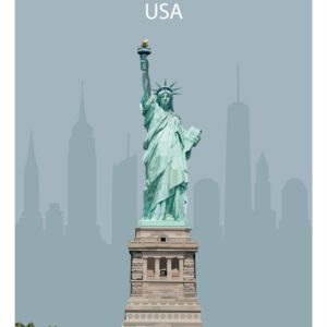 Minimalist geometric Statue of Liberty New York art print