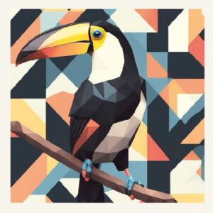 Minimalist geometric toucon greeting card