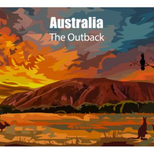 Minimalist geometric Australia Outback art print