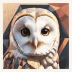 Minimalist geometric barn owl greeting card
