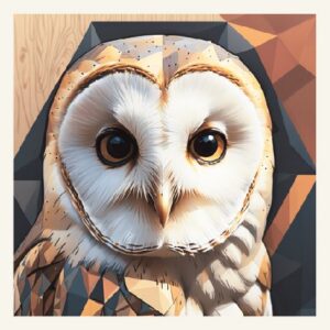 Minimalist geometric barn owl greeting card