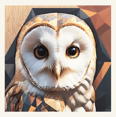 Minimalist geometric barn owl greeting card