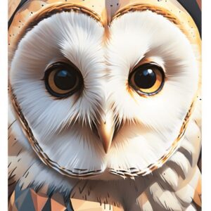 Minimalist geometric barn owl art print
