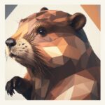 Minimalist geometric beaver greeting card