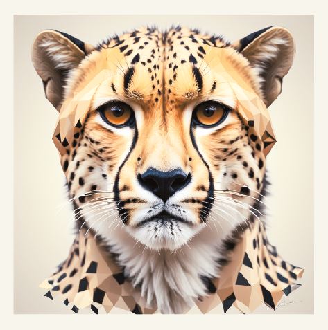 Minimalist geometric cheetah greeting card