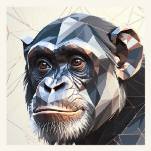 Minimalist geometric chimpanzee greeting card