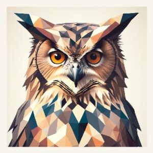 Minimalist geometric eagle owl greeting card