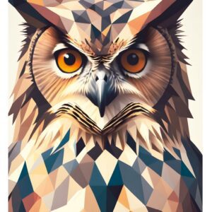 Minimalist geometric eagle owl print
