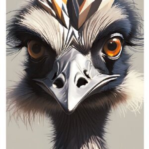 Minimalist geometric emu print