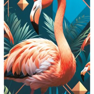 Minimalist geometric Flamingo print