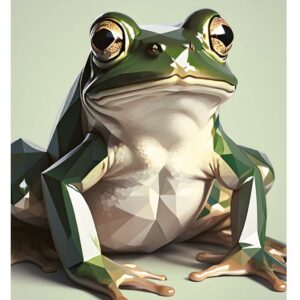 Minimalist geometric common frog art print