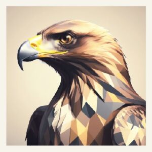 Minimalist geometric golden eagle greeting card