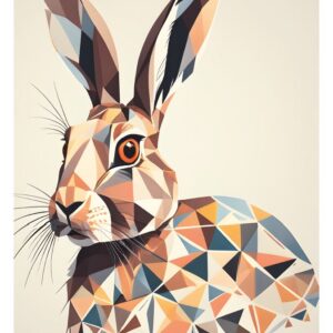 Minimalist geometric hare art print