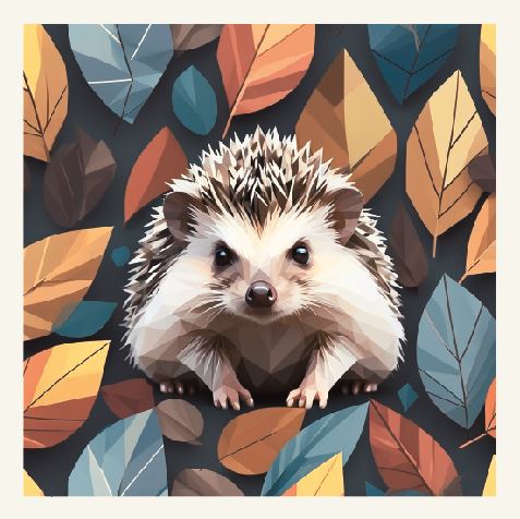 Minimalist geometric hedgehog greeting card
