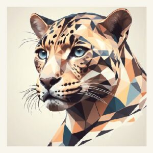 Minimalist geometric jaguar greeting card