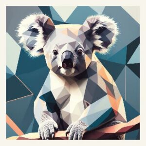 Minimalist geometric koala bear greeting card