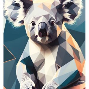 Minimalist geometric koala bear art print