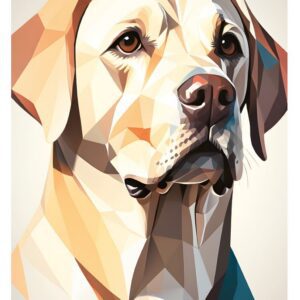 Minimalist geometric labrador dog art print