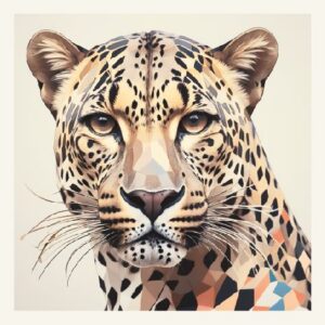 Minimalist geometric leopard greeting card
