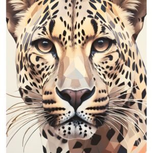 Minimalist geometric leopard art print