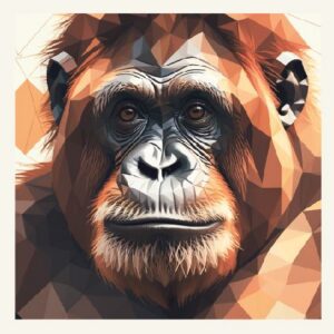 Minimalist geometric orangutan greeting card